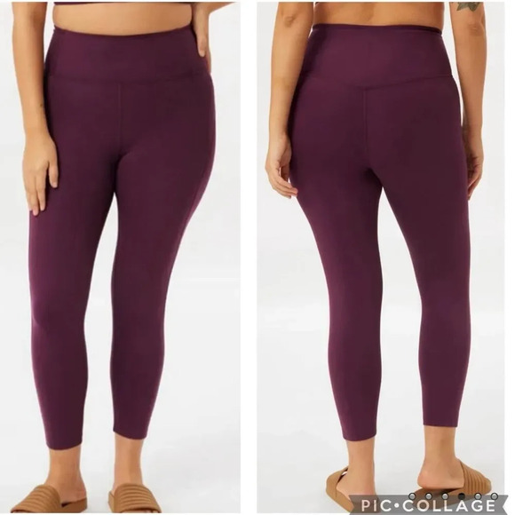 Girlfriend Collective Plum Compressive High Rise Crop Leggings Size S - Picture 1 of 12